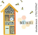 Bee Hotel. Wood House With...