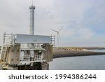 Small photo of Structure at the Delta Works, environmental and ecological awareness engineering. dams, sluices, locks, dykes, levees, and storm surge barriers in South Holland and Zealand, Netherlands