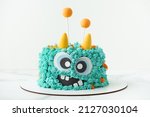 Monster theme cake on the white ...