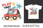 holiday cat in car cartoon... | Shutterstock .eps vector #2155137721