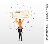 the winner. successful... | Shutterstock .eps vector #1182347431