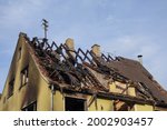 Small photo of Roof Structure of a burned down House