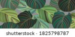 luxury gold and green leaf... | Shutterstock .eps vector #1825798787