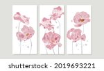 flower watercolor art triptych... | Shutterstock .eps vector #2019693221