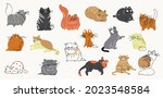 cute cats watercolor doodle... | Shutterstock .eps vector #2023548584