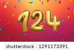golden number    124   metallic ... | Shutterstock . vector #1291173391