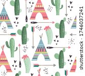 seamless vector pattern with... | Shutterstock .eps vector #1746037241