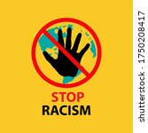 stop racism sign. support for... | Shutterstock .eps vector #1750208417