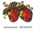 hand drawn decorative strawberry | Shutterstock .eps vector #387045097