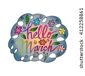 hello march beautiful... | Shutterstock .eps vector #412258861