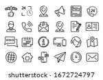 set of simple contact us icons  ... | Shutterstock .eps vector #1672724797
