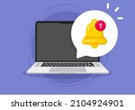 new notification on laptop... | Shutterstock .eps vector #2104924901