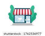 shop in flat style. store ... | Shutterstock .eps vector #1762536977