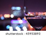 Wine Glass With Light Bokeh In...