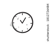 hand drawn time and clock... | Shutterstock .eps vector #1812726484