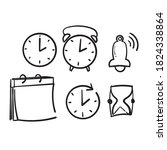 hand drawn simple set of time... | Shutterstock .eps vector #1824338864