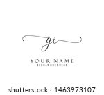 initial gi beauty monogram and... | Shutterstock .eps vector #1463973107