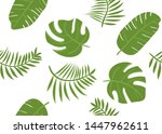 tropical green banana leaves.... | Shutterstock .eps vector #1447962611