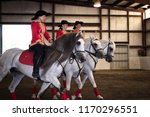 Small photo of Buxton, Maine / USA - August 26 2012: Herrmann's Royal Lipizzan Stallions at Hearts & Horses Therapeutic Riding Center