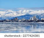Snow town Anchorage, Alaska, the United States of America is one of many people