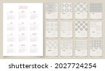 2022 calendar design. week... | Shutterstock .eps vector #2027724254