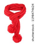 Red Knitted Scarf Isolated On...