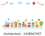 frame pretty animals on the... | Shutterstock .eps vector #1428067457