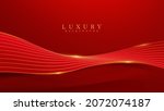 luxury golden curve line on red ... | Shutterstock .eps vector #2072074187
