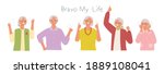 collection of female senior... | Shutterstock .eps vector #1889108041
