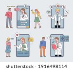 smartphone health care.... | Shutterstock .eps vector #1916498114