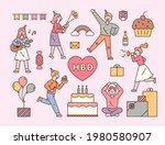 set of icons with friends who... | Shutterstock .eps vector #1980580907