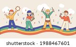 cute children are playing... | Shutterstock .eps vector #1988467601