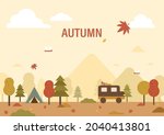 poster of autumn nature... | Shutterstock .eps vector #2040413801