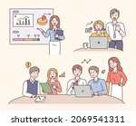 business team members are... | Shutterstock .eps vector #2069541311