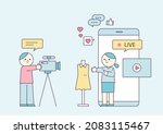 live commerce. the show host... | Shutterstock .eps vector #2083115467