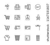 collection of 16 shop outline... | Shutterstock .eps vector #1167331837
