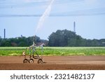 Small photo of Irrigation carts, Irrigation trolley, Irrigation system for irrigating crops Waters the freshly sown field. Irrigation equipment on the freshly sown field.