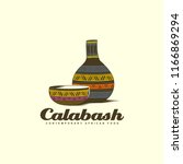calabash bowl with water bottle ... | Shutterstock .eps vector #1166869294