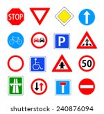traffic sign collection. red ... | Shutterstock .eps vector #240876094