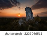 Sunset On Wysoka Rock Formation ...