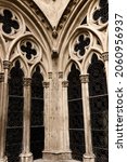 Small photo of Burgos, Spain, Sept. 13, 2021: gothic windows of the cloister in Burgos cathedral, Spain. Sept. 13, 2021 in Burgos, Spain