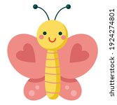 Cartoon Pink Butterfly With...