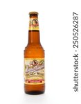 Small photo of Winneconne, WI - 6 February 2015: Bottle of Leinenkugel's Honey Weiss beer brewed in Wisconsin.