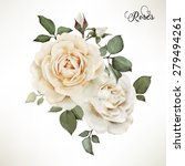 bouquet of roses  watercolor ... | Shutterstock .eps vector #279494261
