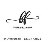 bf initial handwriting logo... | Shutterstock .eps vector #1313472821