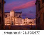 Small photo of View of Duomo Square with the Cathedral of St. Mary Assumption (Santa Maria Assunta) and the Archbishop's Palace, Lecce, Italy