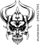 the devil skull evil black and... | Shutterstock .eps vector #1496217041