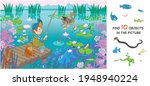 the boy is fishing. find 10... | Shutterstock .eps vector #1948940224