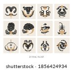 set of zodiac signs icons in... | Shutterstock .eps vector #1856424934