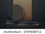 luxury black and gold round... | Shutterstock .eps vector #1929608711